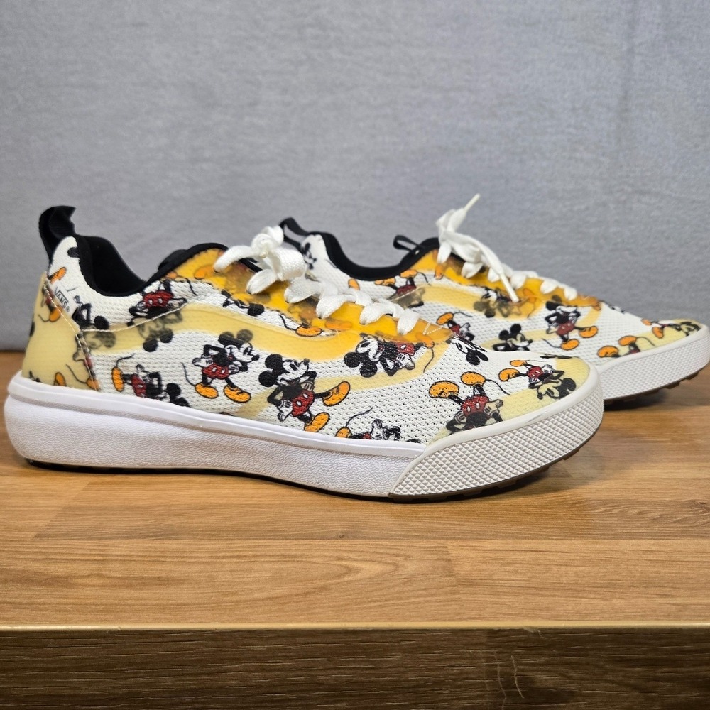 VANS NWOT Disney Mickey Ultrarange White and Yellow Unisex - Mens 8.5 Women 10.0